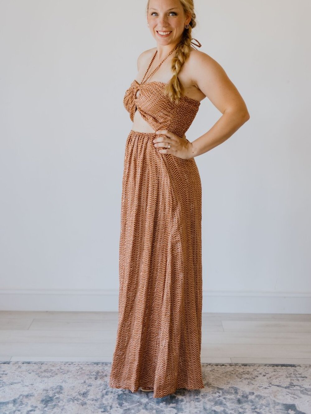 Anthropologie Faithfull Cutout Linen Maxi Dress - Large
